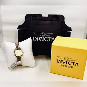 Invicta Wildflower Gold Tone Bracelet Watch & Dive Impact Watch Case NIB
